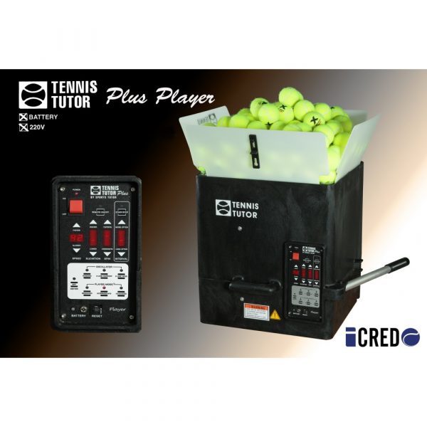Tennis Tutor Plus Player with 2-button remote control